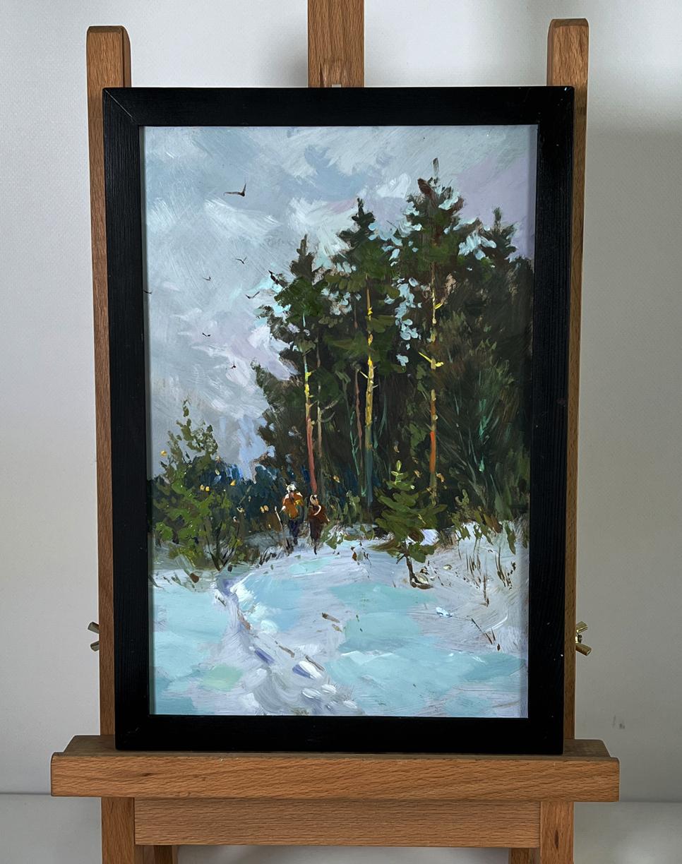 Oil painting A walk through the winter forest by Yuriy Suprunchuk
