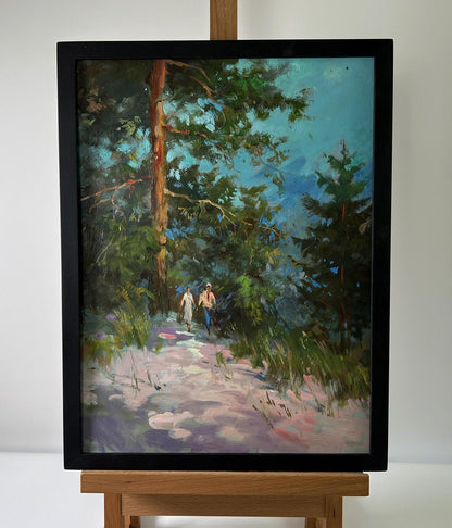 Framed oil painting Walk in the forest by Yuriy Suprunchuk