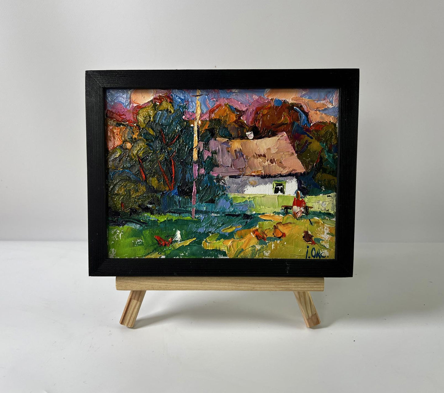 Oil painting Summer coolness by Oksana Ivanyuk in black frame