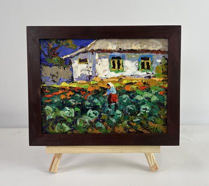 Oil painting The beds smell like home by Oleksiy Ivanyuk in wooden frame