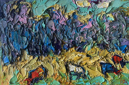 Vibrant impasto oil painting In the Autumn Field by Oleksiy Ivanyuk
