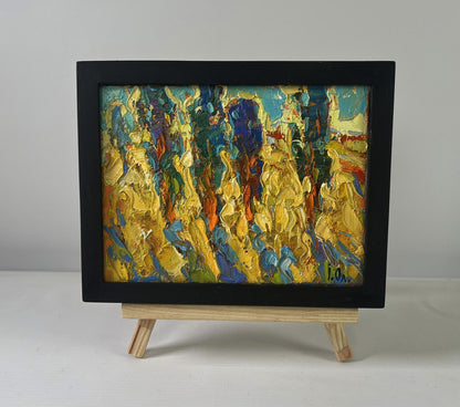 Oil painting Spring Silence by Oleksiy Ivanyuk in black frame