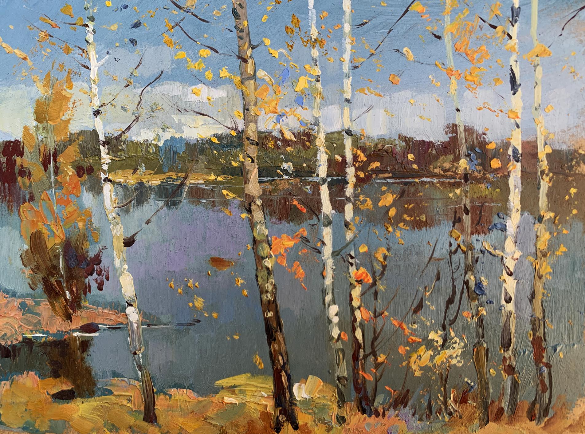 Oil painting View through the birches by Yuriy Suprunchuk