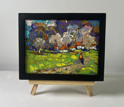 Oil painting As the snow melts early spring comes by Oksana Ivanyuk