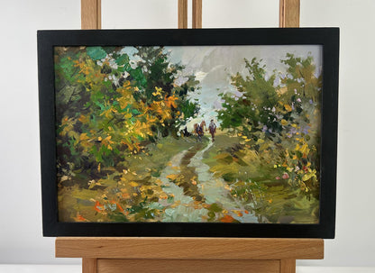 Framed oil painting A path through the silence of the forest by Yuriy Suprunchuk