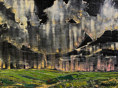 Oil painting Man Made Nature by Serhiy Kovalev with bold textured brushstrokes