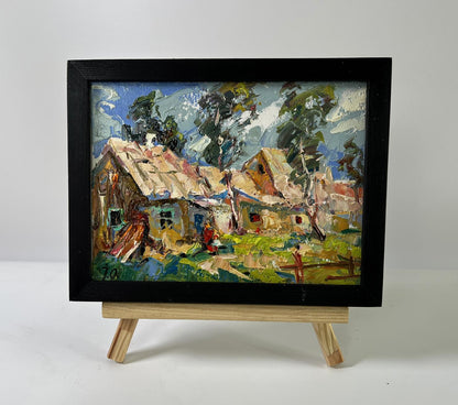 Oil painting Village courtyard by Oleksiy Ivanyuk rustic scene