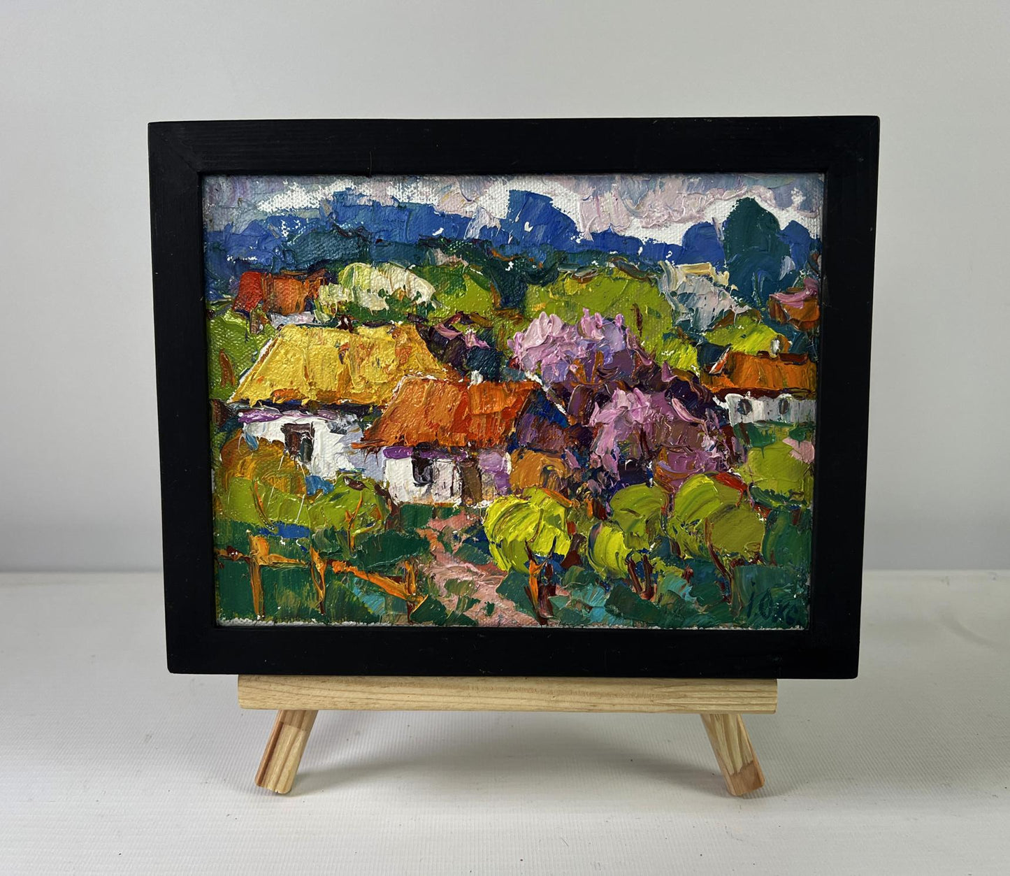 Vibrant impressionist oil painting Time stops in the green light by Oksana Ivanyuk