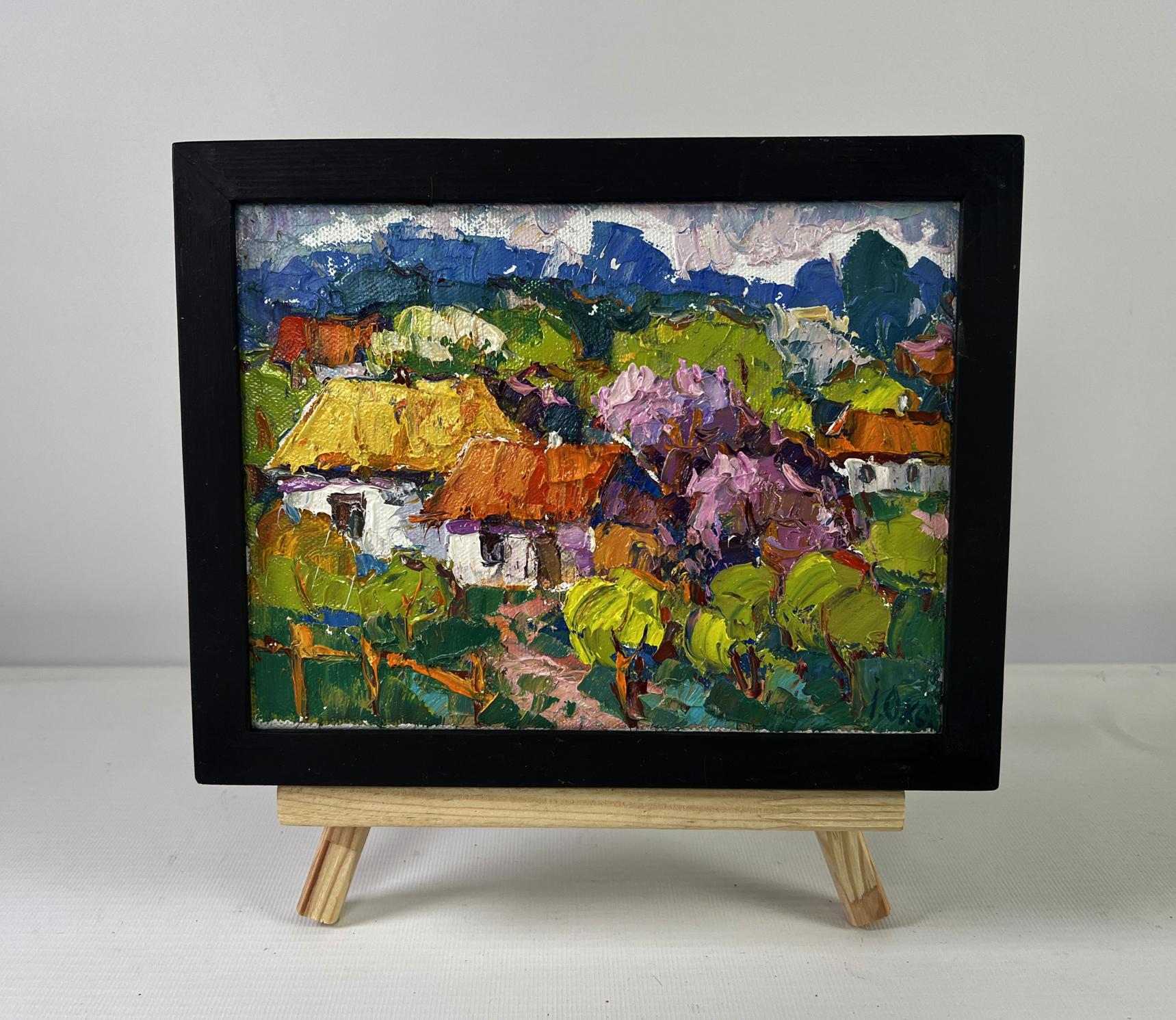 Vibrant impressionist oil painting Time stops in the green light by Oksana Ivanyuk