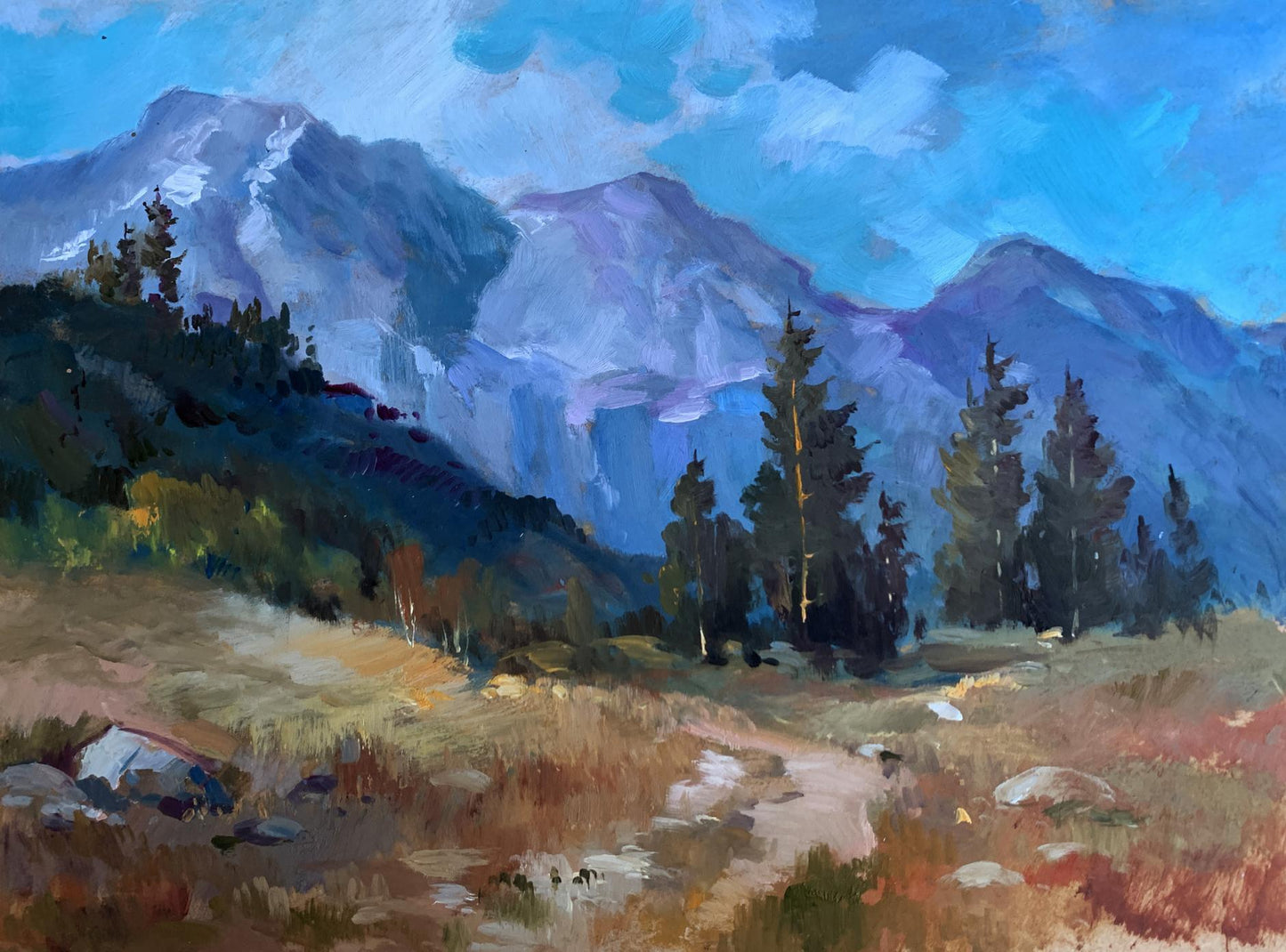 Oil painting The road leading to the mountains by Yuriy Suprunchuk