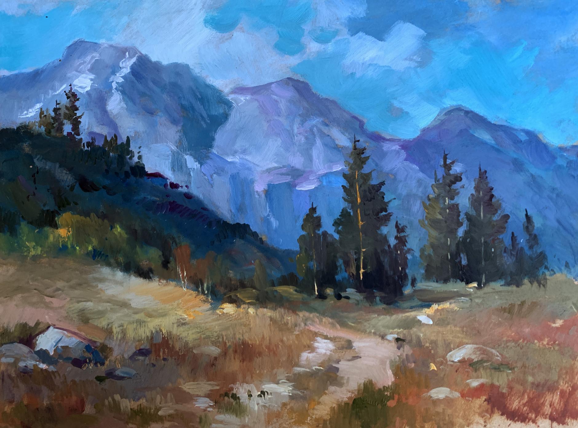 Oil painting The road leading to the mountains by Yuriy Suprunchuk