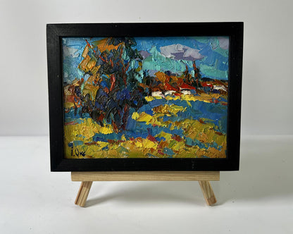 Oil painting Hot summer days by Oksana Ivanyuk in black frame