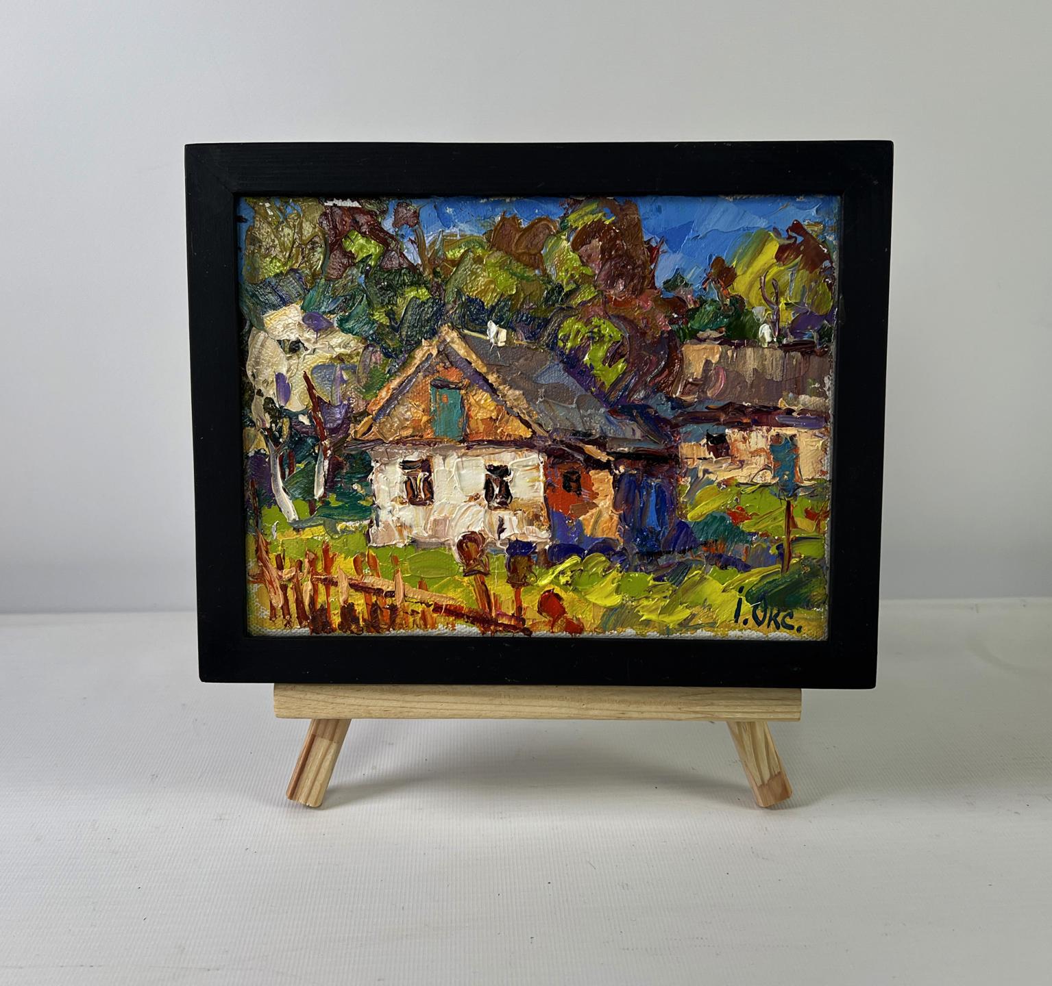 Oil painting Village under the summer sky by Oksana Ivanyuk