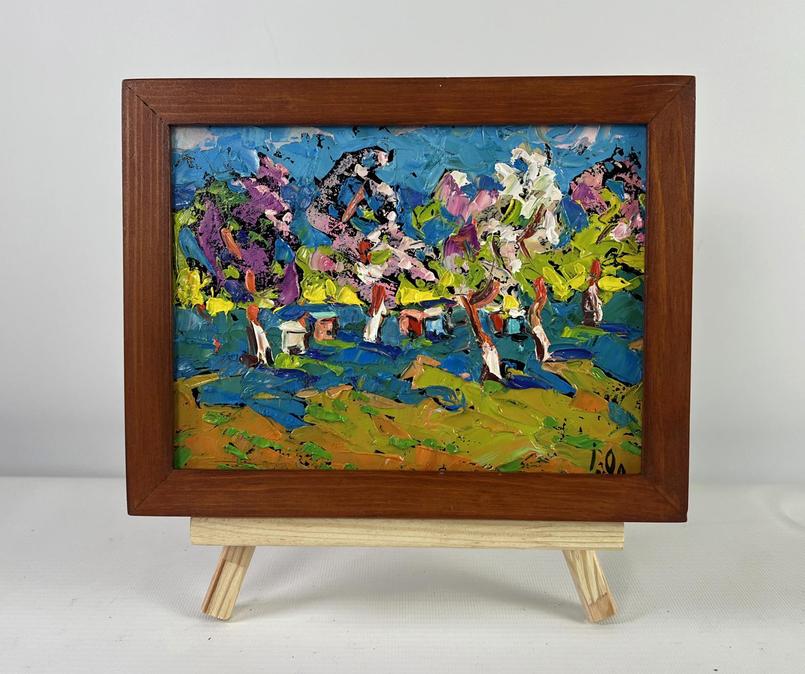 Oil painting Spring is on the doorstep by Oleksiy Ivanyuk in wooden frame