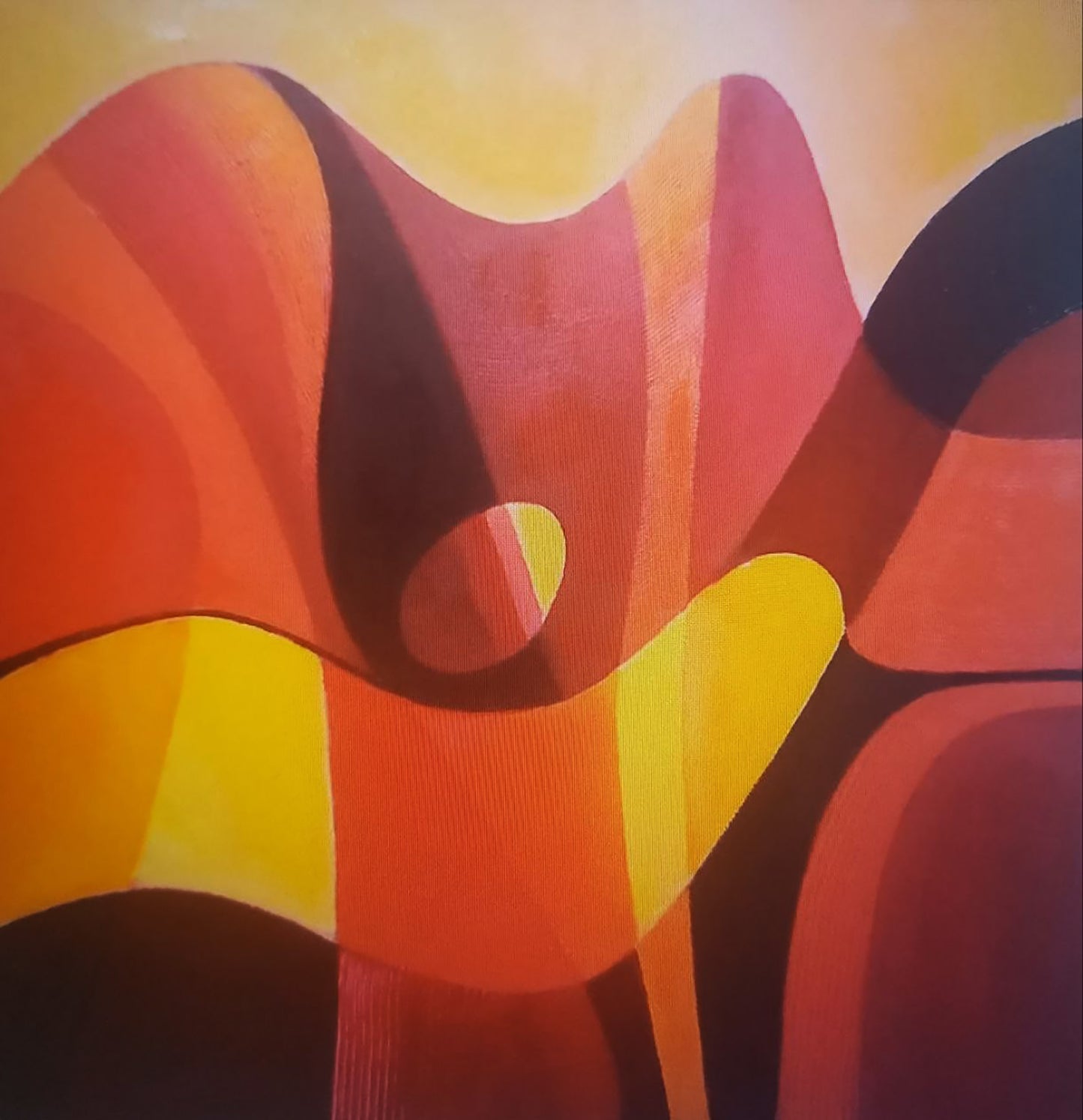 Vibrant oil painting Red shapes by Alexander Strashevich