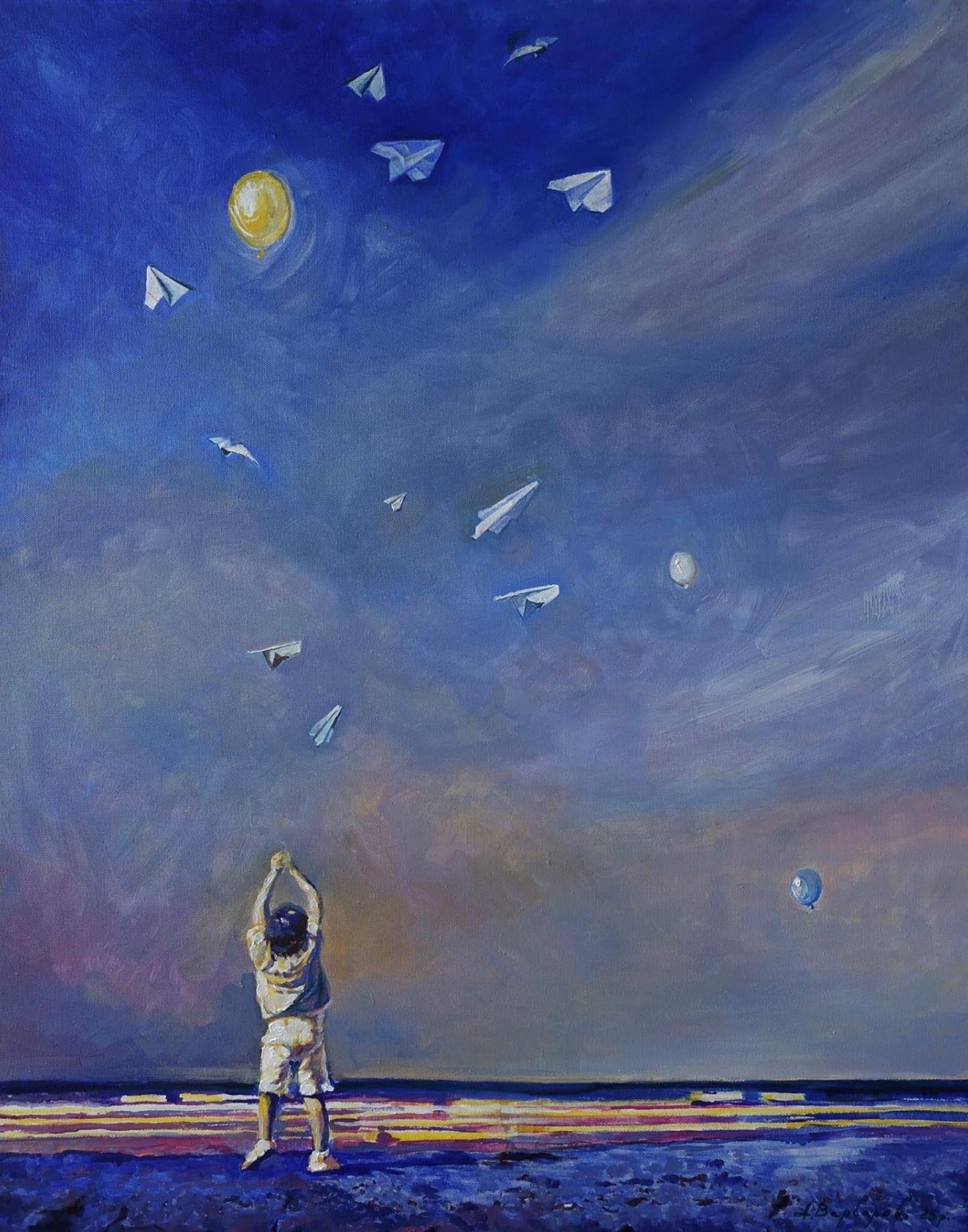 Oil painting White wings Anatoly Varvarov
