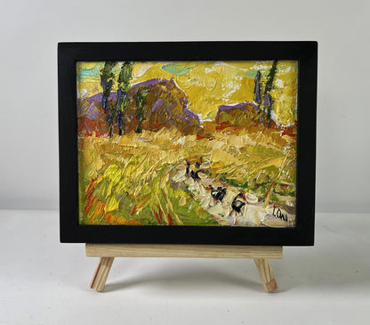 Oleksiy Ivanyuk Oil painting The color of harvest in black frame