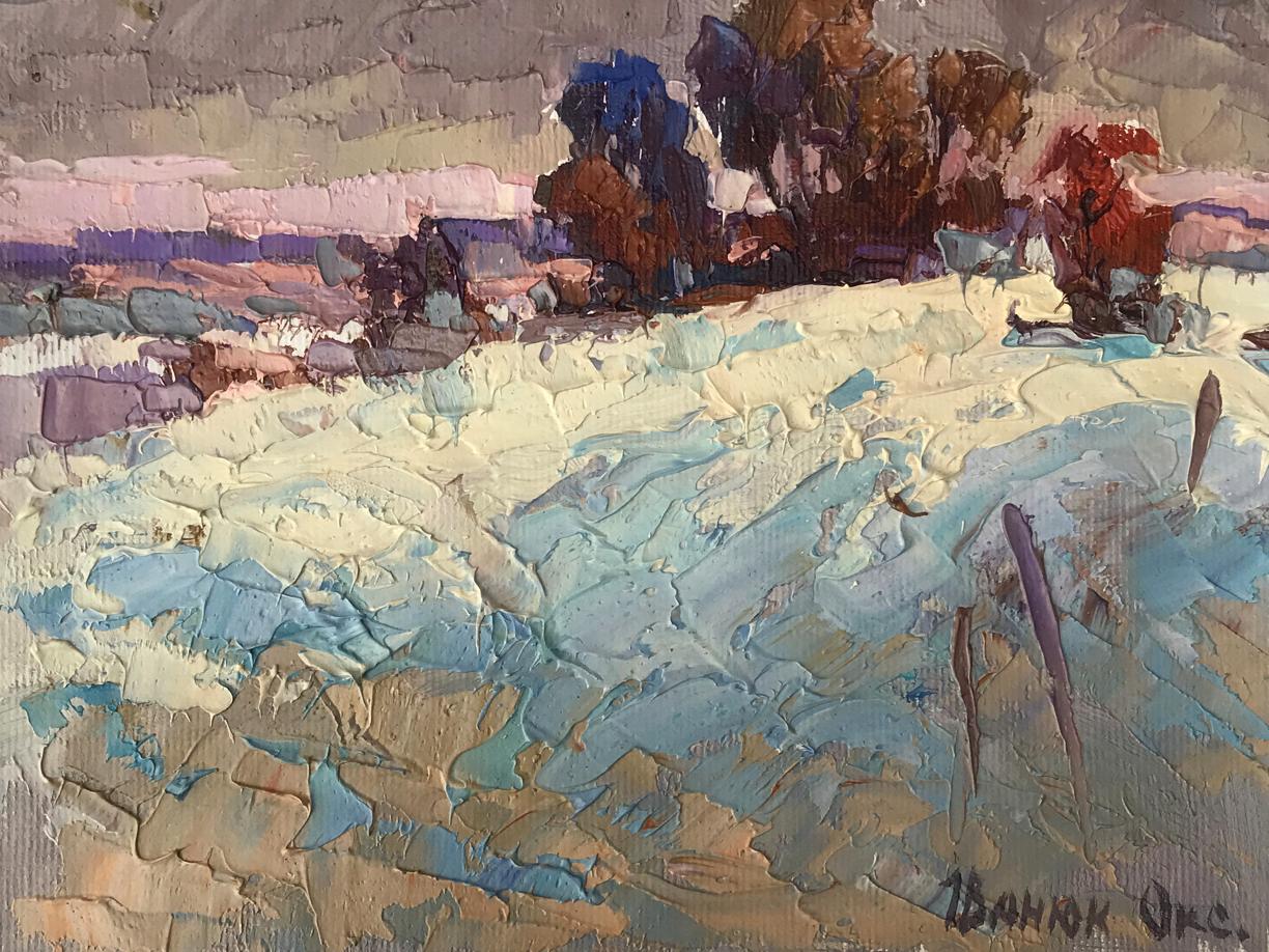 Oil painting Winter distance by Oksana Ivanyuk snowy landscape