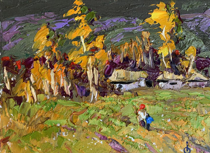 Vibrant impressionist oil painting It was raining by Oksana Ivanyuk