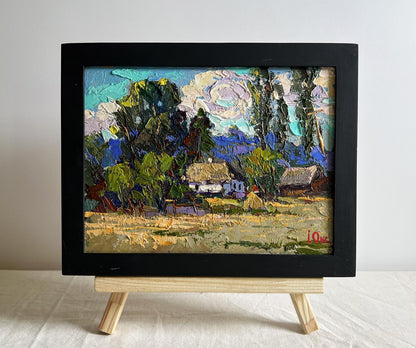 Oil painting Light summer breeze by Oksana Ivanyuk in black frame