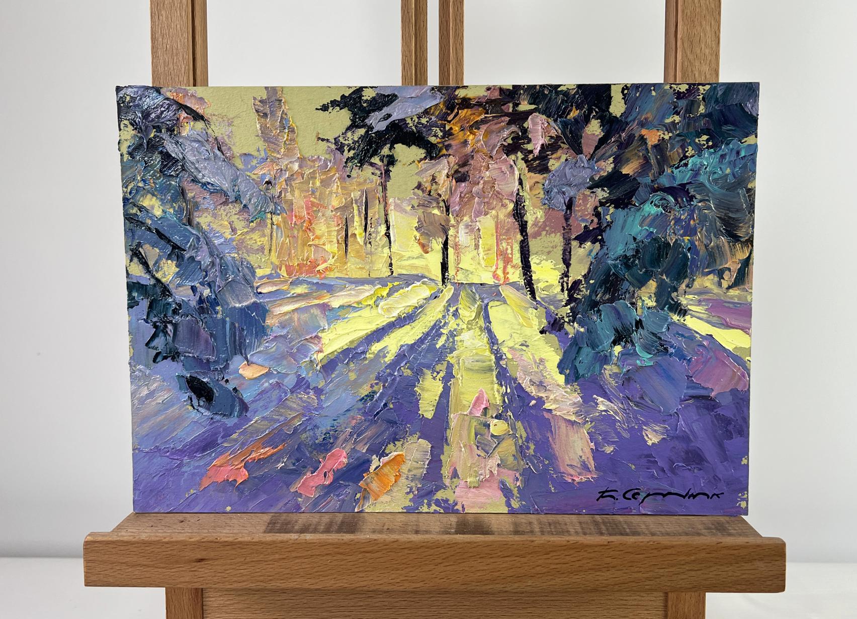 Vibrant impressionist oil painting The first rays of the sun in the east by Boris Serdyuk