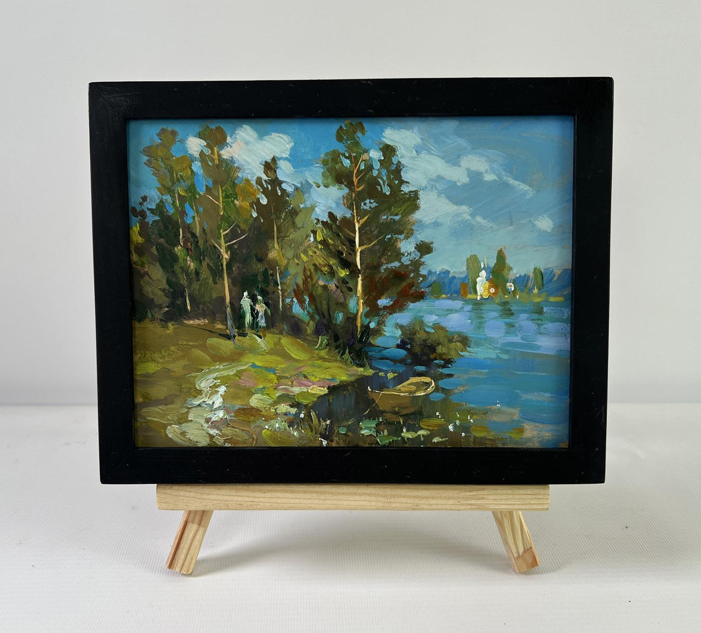 Framed impressionist oil painting Together in Nature by Yuriy Suprunchuk