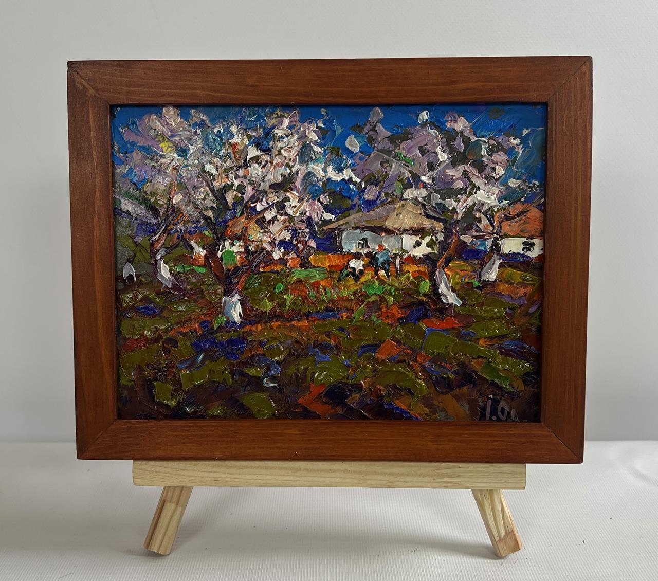 Oil painting The gardens are blooming by Oleksiy Ivanyuk landscape