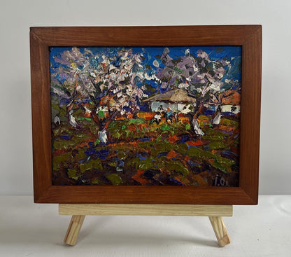 Oil painting The gardens are blooming by Oleksiy Ivanyuk landscape