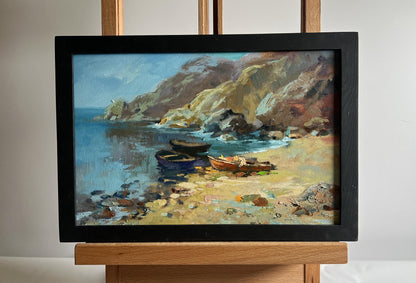 Framed oil painting Dream of the sea and mountains by Yuriy Suprunchuk