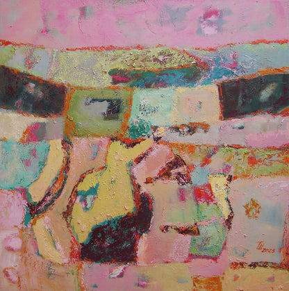 Oil painting pastel landscape by Tatyana Shulyak with vibrant impasto strokes