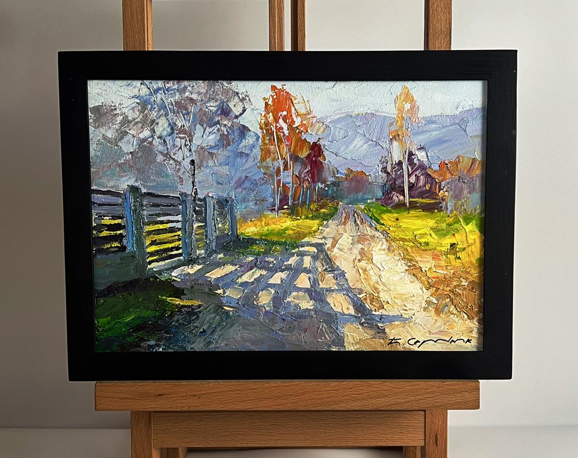 Oil painting Cold autumn wind by Boris Serdyuk in black frame