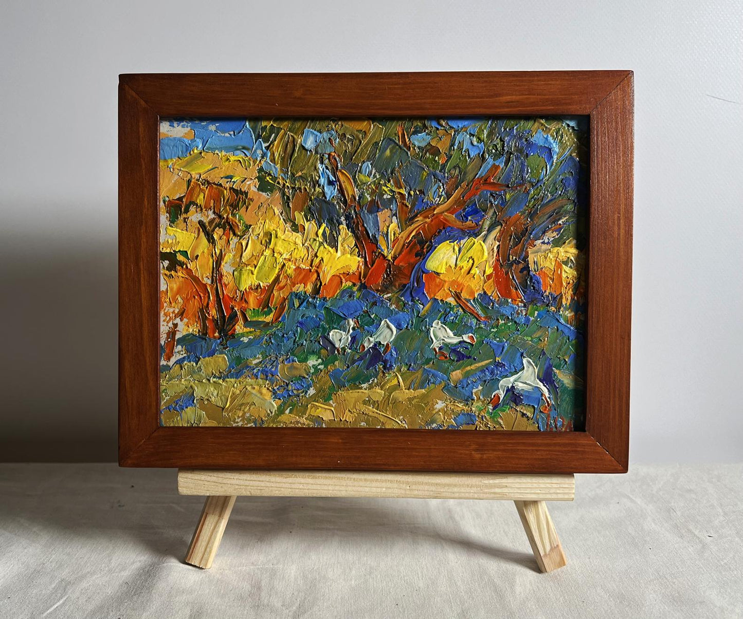 Oil painting In the shade of the willow by Oleksiy Ivanyuk in wooden frame