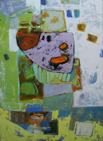 Oil painting Gentle letters by Tatyana Shulyak: abstract purple face