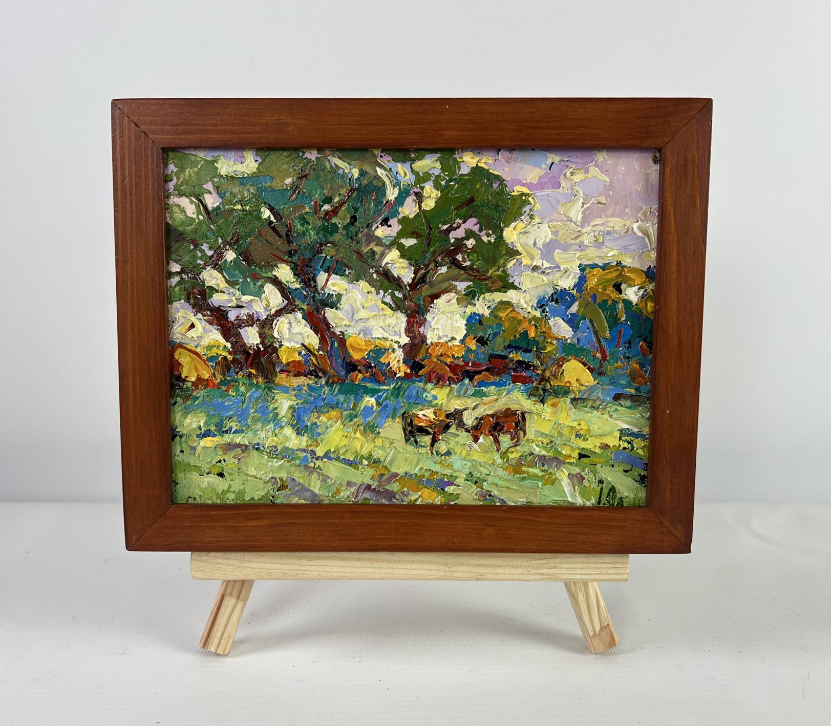 Oil painting Warmth in the heart of the heat by Oleksiy Ivanyuk pastoral scene