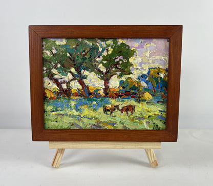 Oil painting Warmth in the heart of the heat by Oleksiy Ivanyuk pastoral scene
