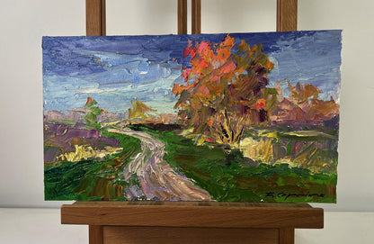 Autumn reflected on the face of the river oil painting by Boris Serdyuk
