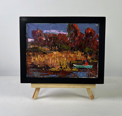 Oil painting A walk in the evening silence by Oksana Ivanyuk autumn landscape