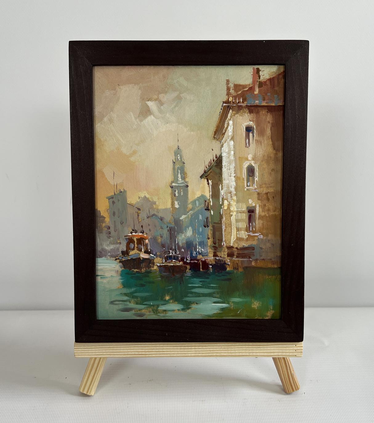 Oil painting of Venice sunset canal by Yuriy Suprunchuk