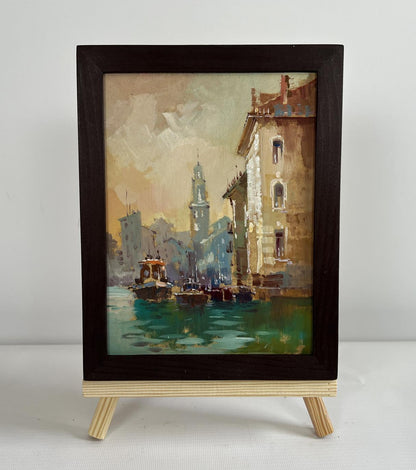 Oil painting of Venice sunset canal by Yuriy Suprunchuk