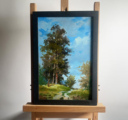 Framed oil painting Admire the summer forest by Yuriy Suprunchuk