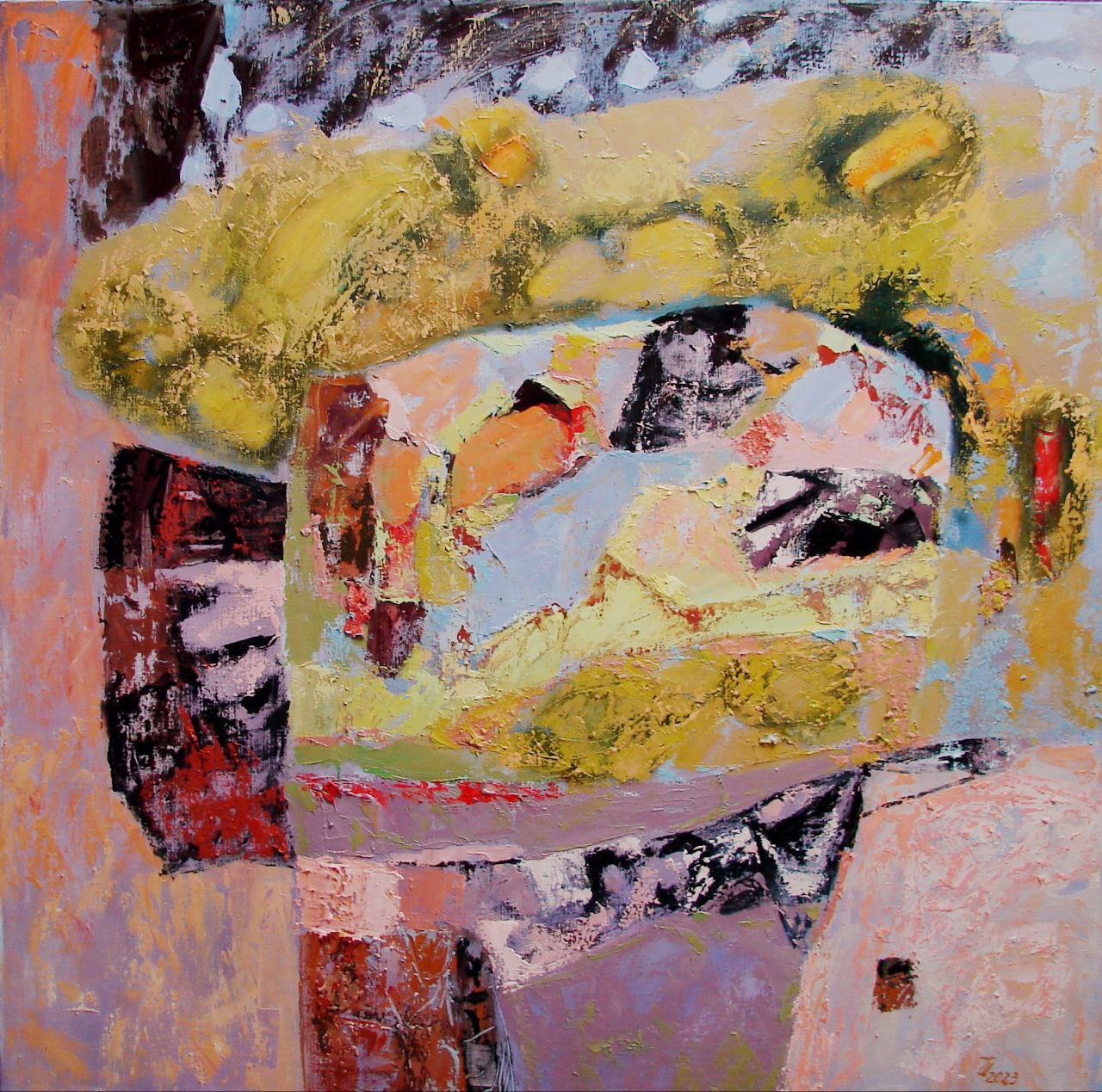 Oil painting Peach blossom by Tatyana Shulyak with bold textured strokes