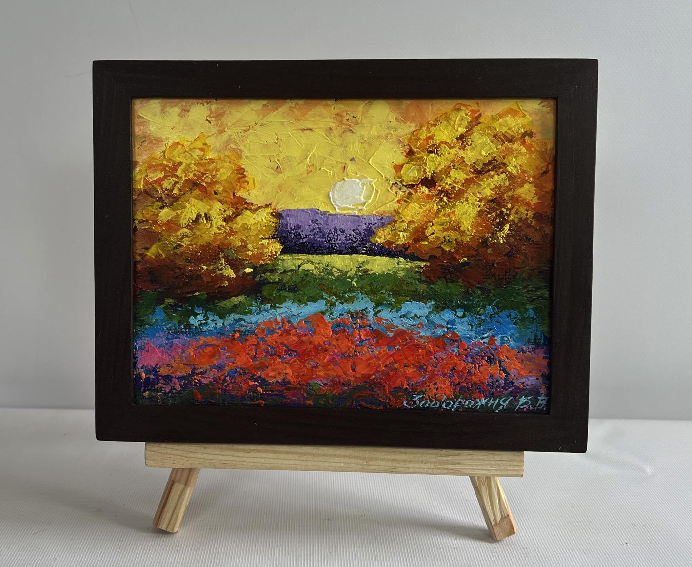 Oil painting The last days of warm evenings by V. Zadorozhnya, autumn landscape