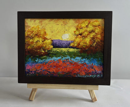 Oil painting The last days of warm evenings by V. Zadorozhnya, autumn landscape