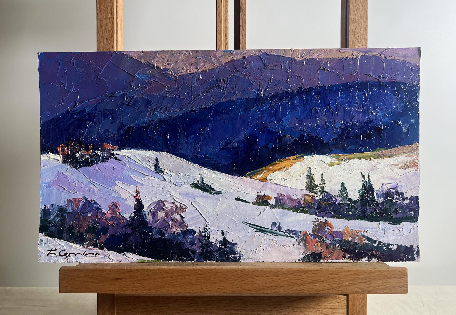 Oil painting of snowy mountain expanses by Boris Serdyuk