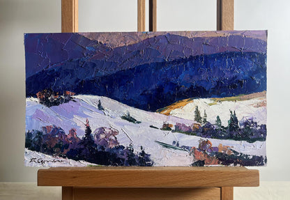 Oil painting of snowy mountain expanses by Boris Serdyuk