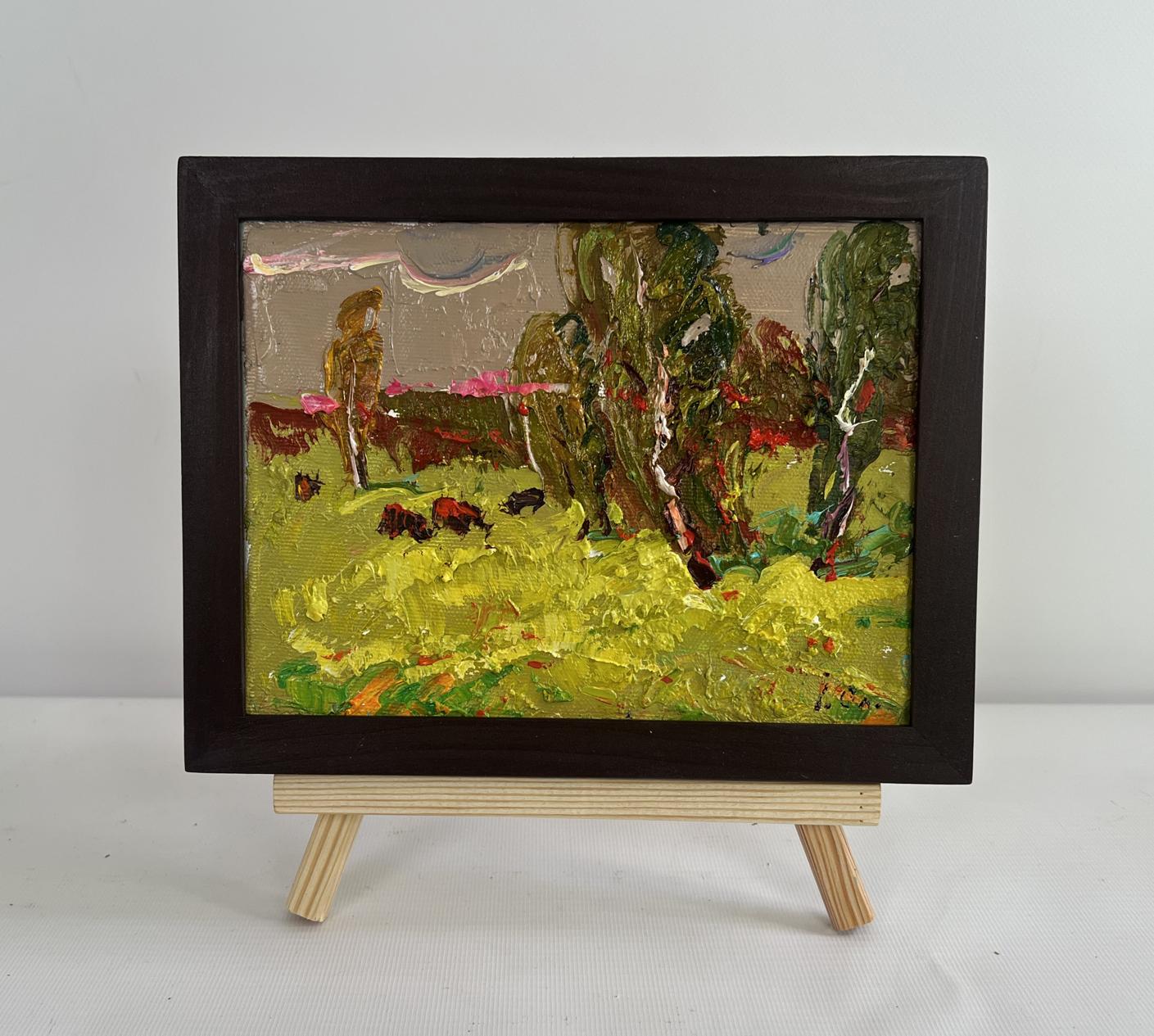 Oil painting Juicy summer meadows by Oleksiy Ivanyuk, vibrant green field