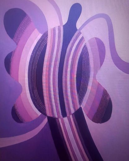 Oil painting Butterfly by Alexander Strashevich with purple pink black swirls