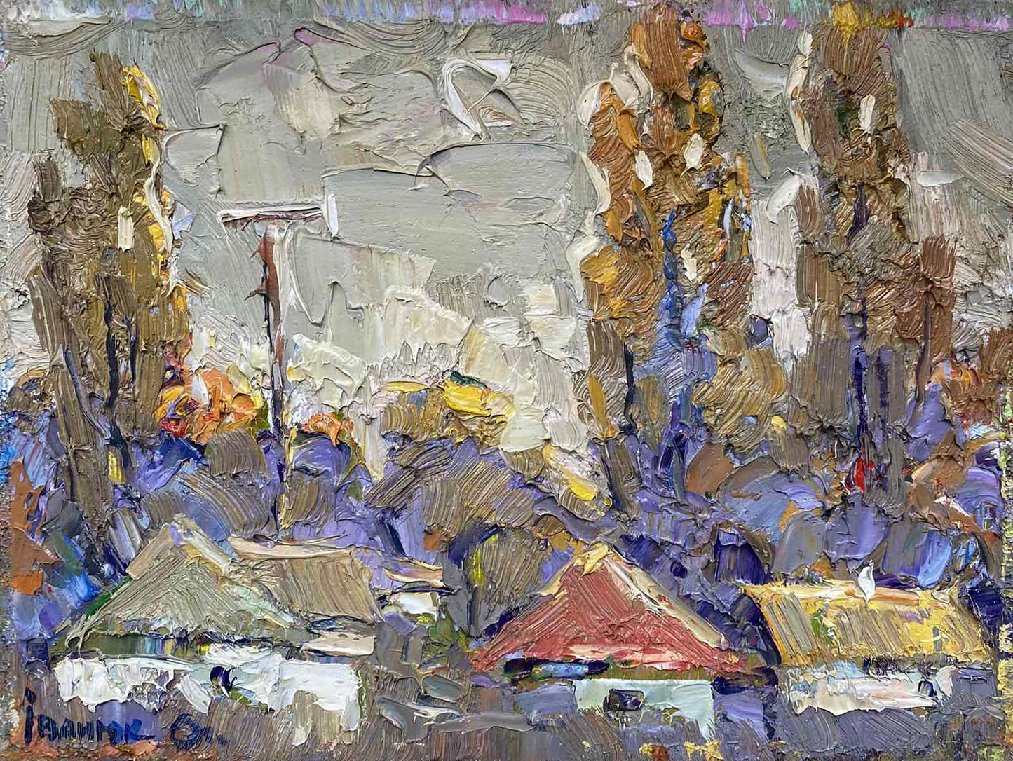 Oil painting Winter Landscape 