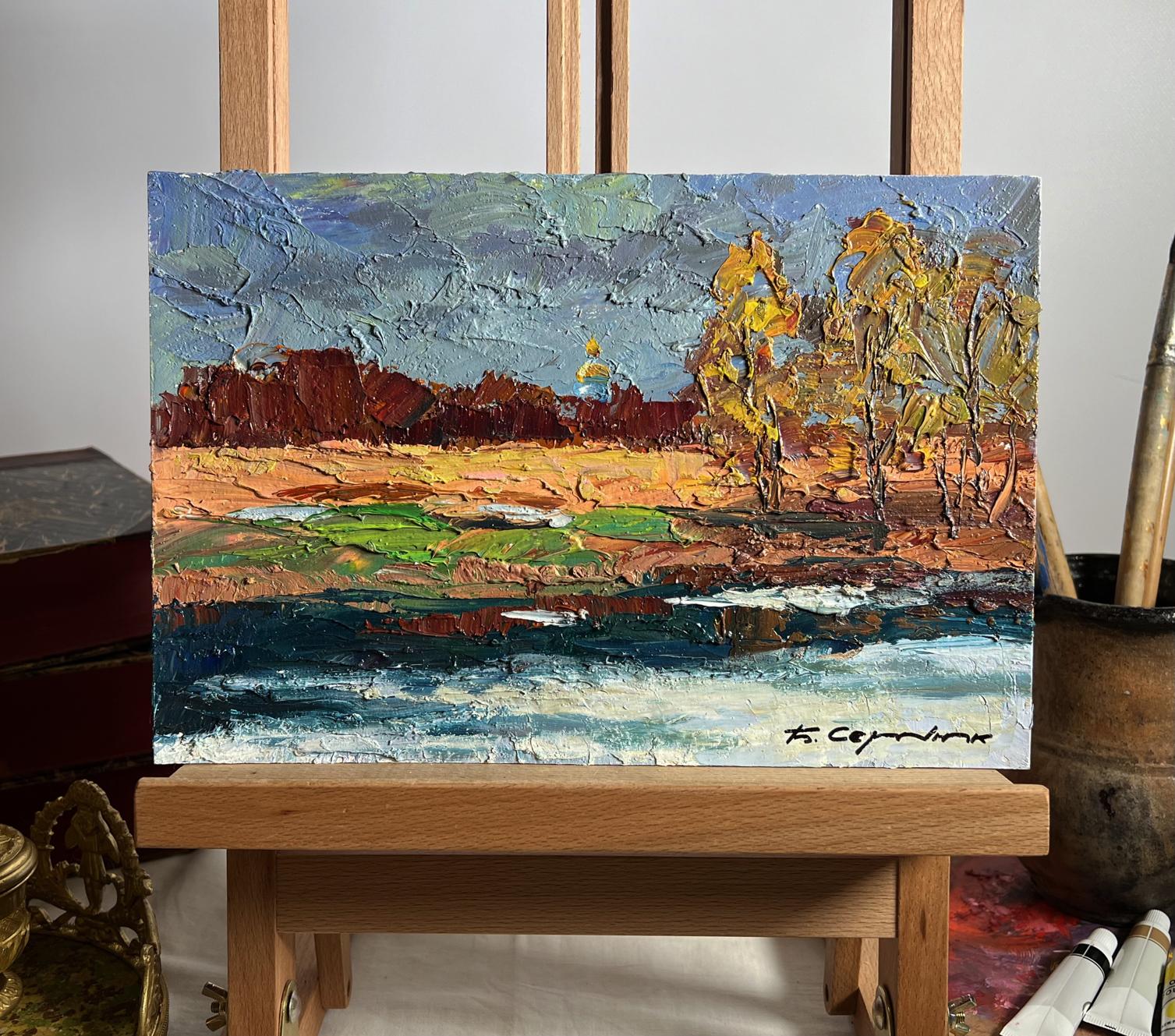 Vibrant impressionist oil painting Its a nasty day by Boris Serdyuk autumn scene