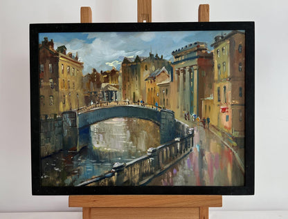 Oil painting The heart of the city above the river by Yuriy Suprunchuk